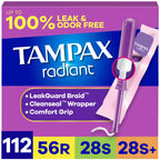 Tampax Radiant Tampons Unscented | LeakGuard Braid

