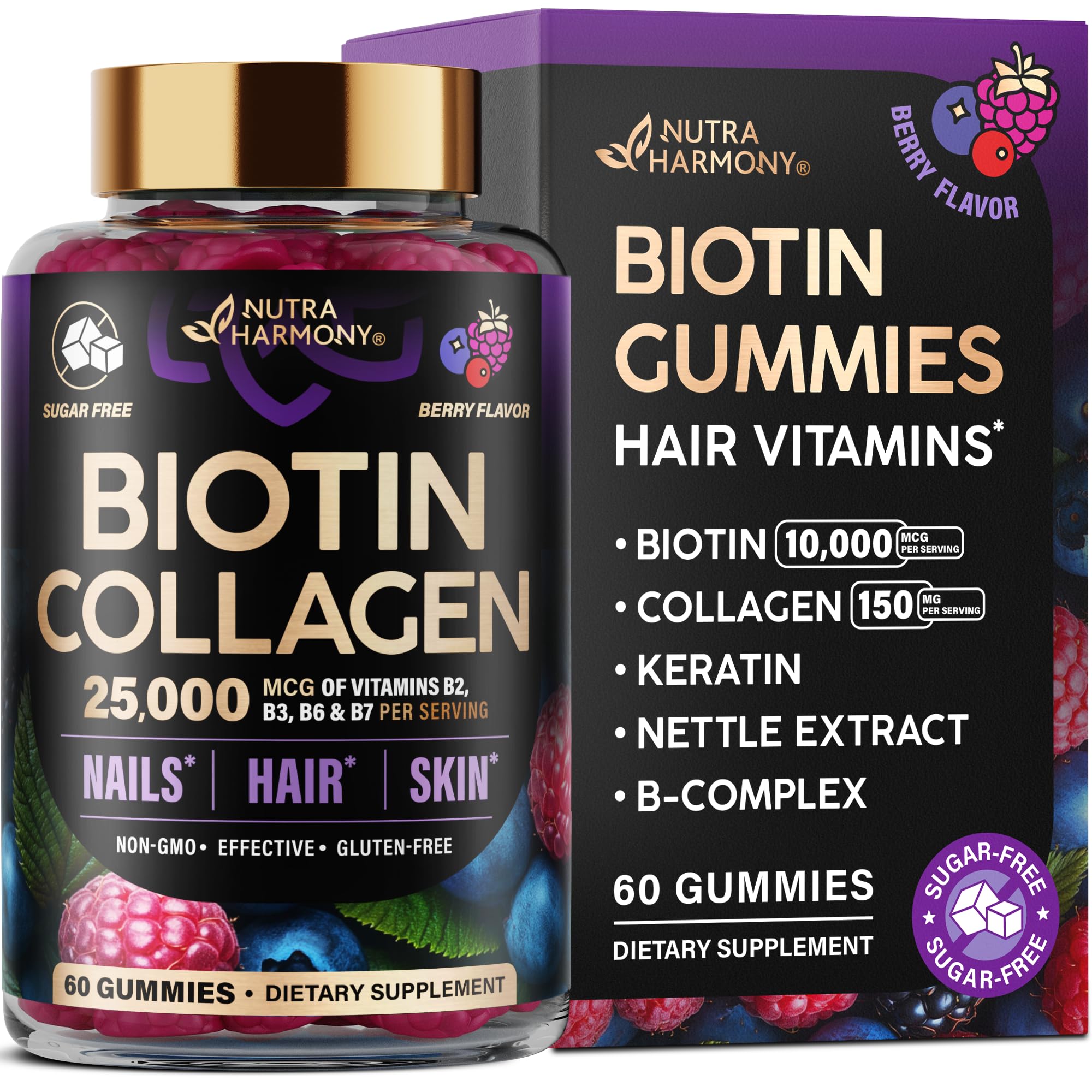 Biotin Gummies with Collagen for Hair & Skin Support

