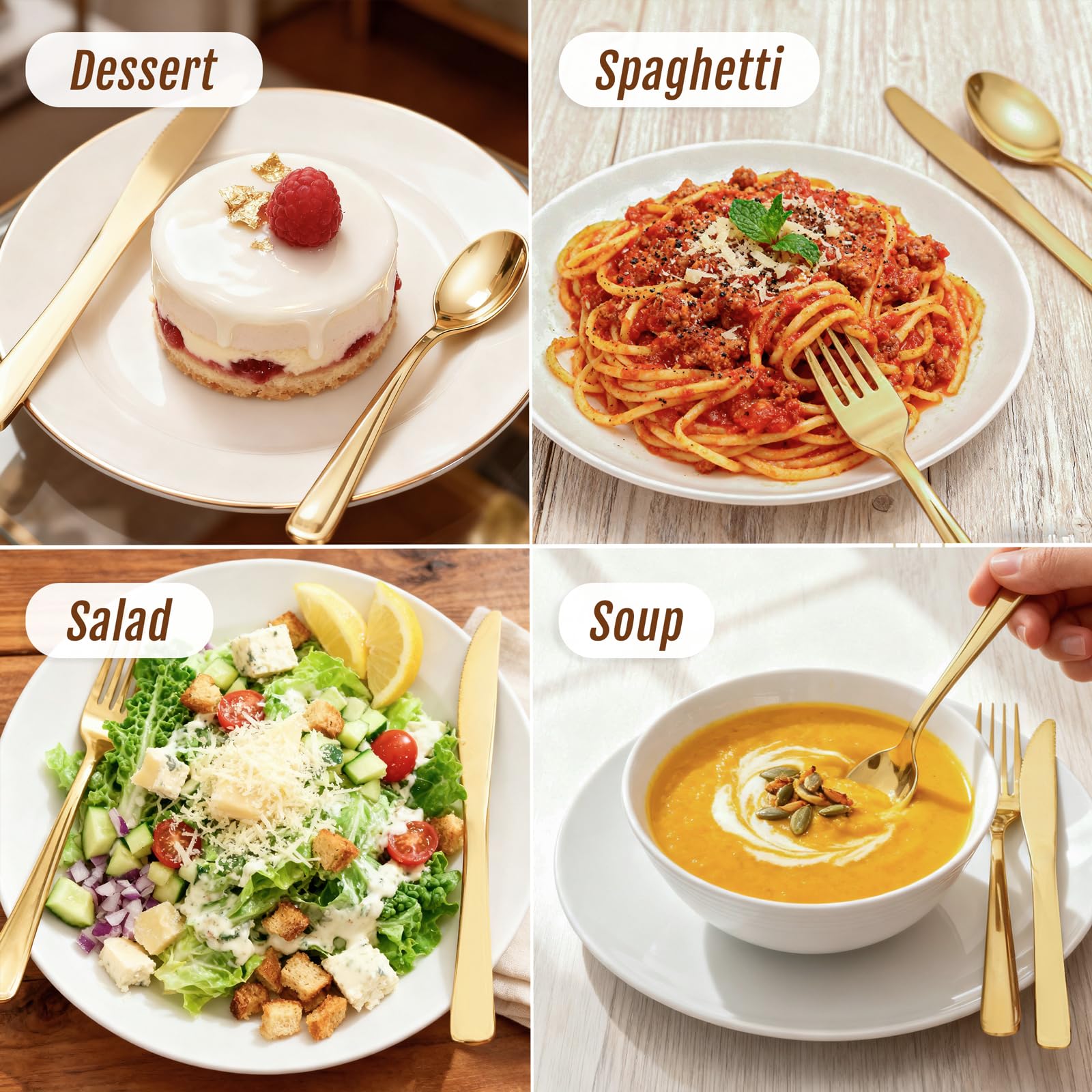 WDF Disposable Plastic Silverware Set | Heavy-Duty Cutlery

