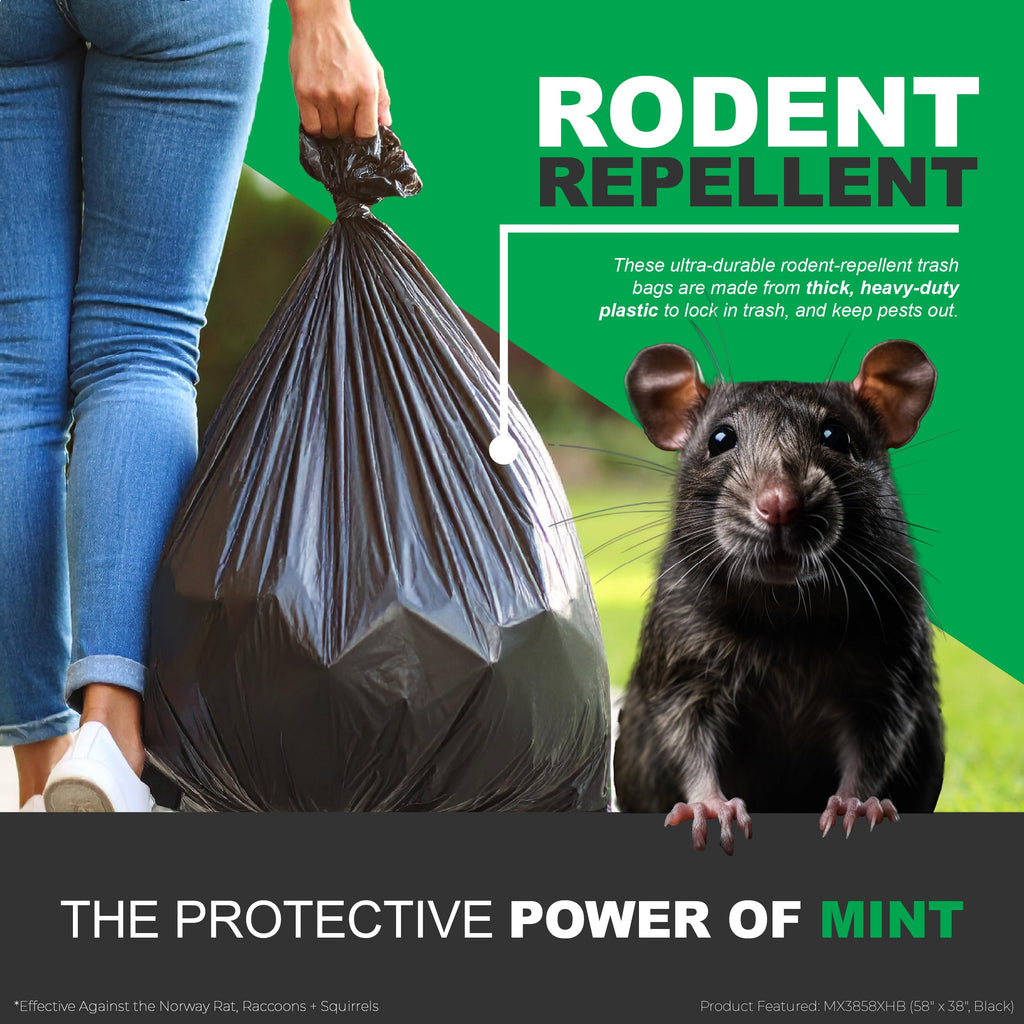 Mint-X Rodent-Repellent Trash Bags with Drawstring

