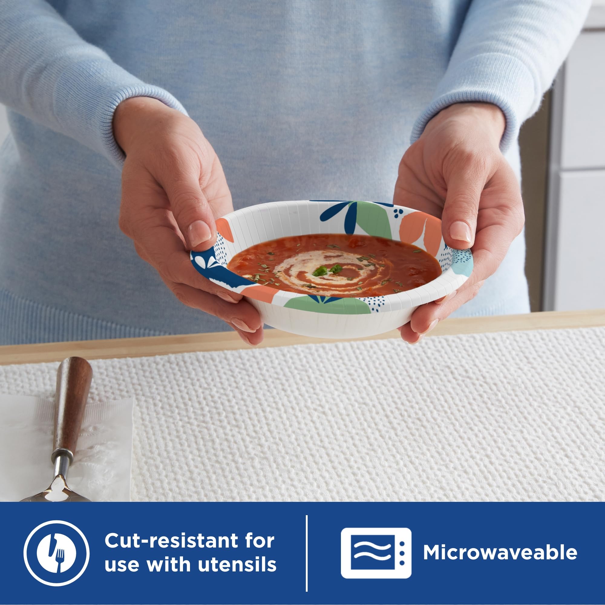 Dixie Disposable Paper Bowls - Microwave Safe Soak-Proof

