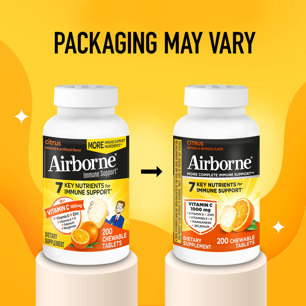 Airborne Immune Support Chewable Tablets Vitamin C 1000 mg

