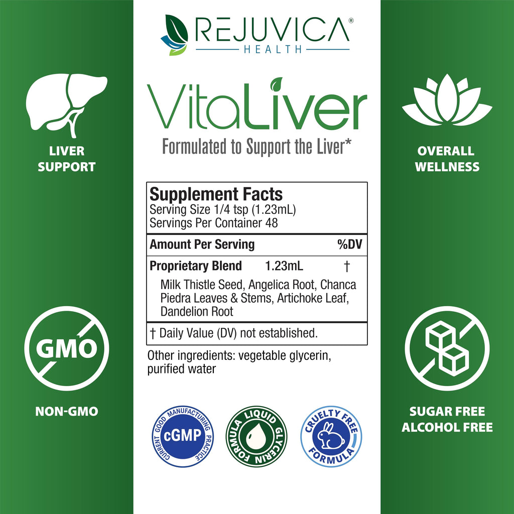Rejuvica VitaLiver Liver Detox Drops | Alcohol-Free Liquid

