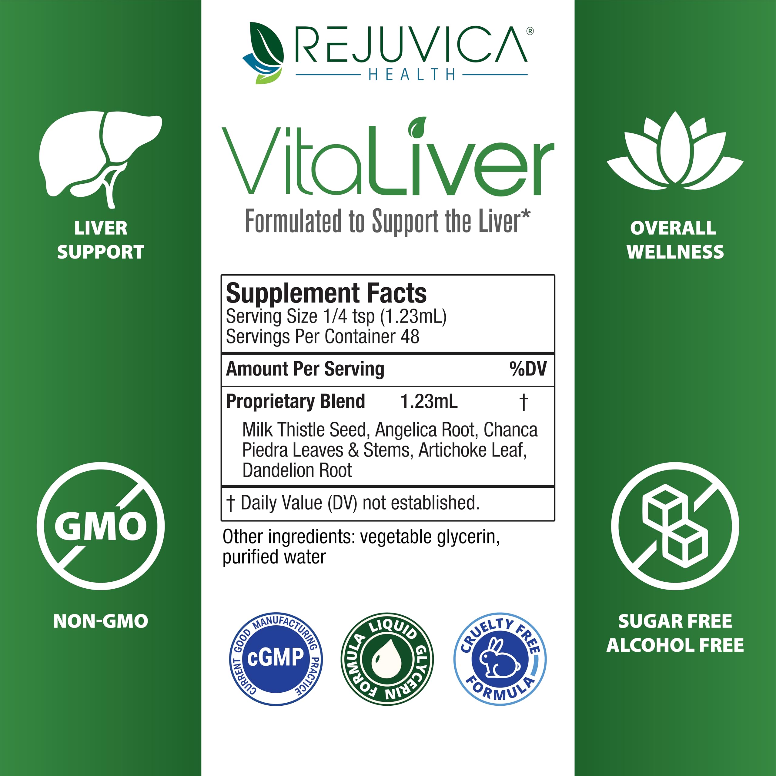 Rejuvica VitaLiver Liver Detox Drops | Alcohol-Free Liquid

