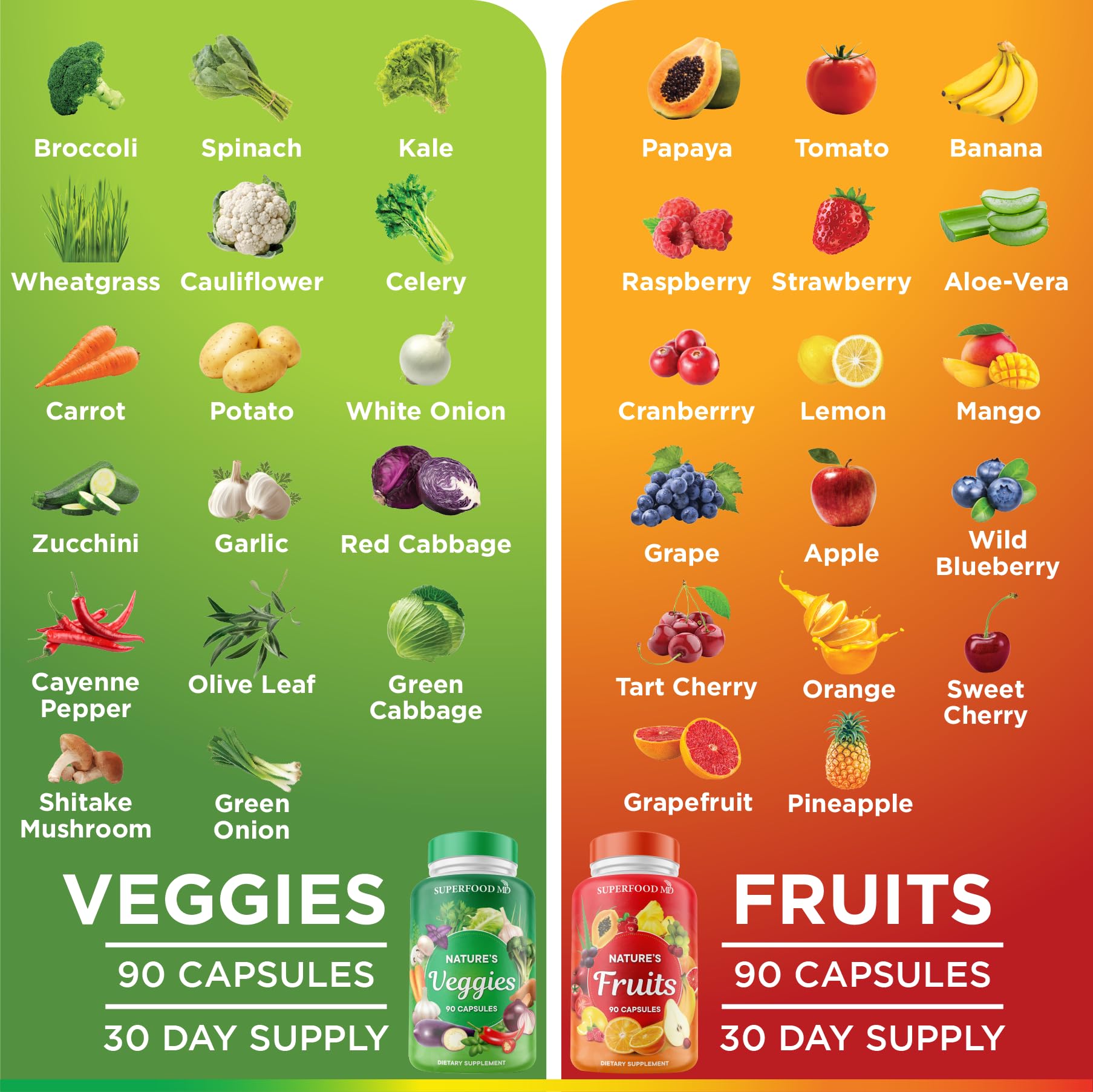 Superfood MD Fruits & Veggies Supplement with Beta Carotene

