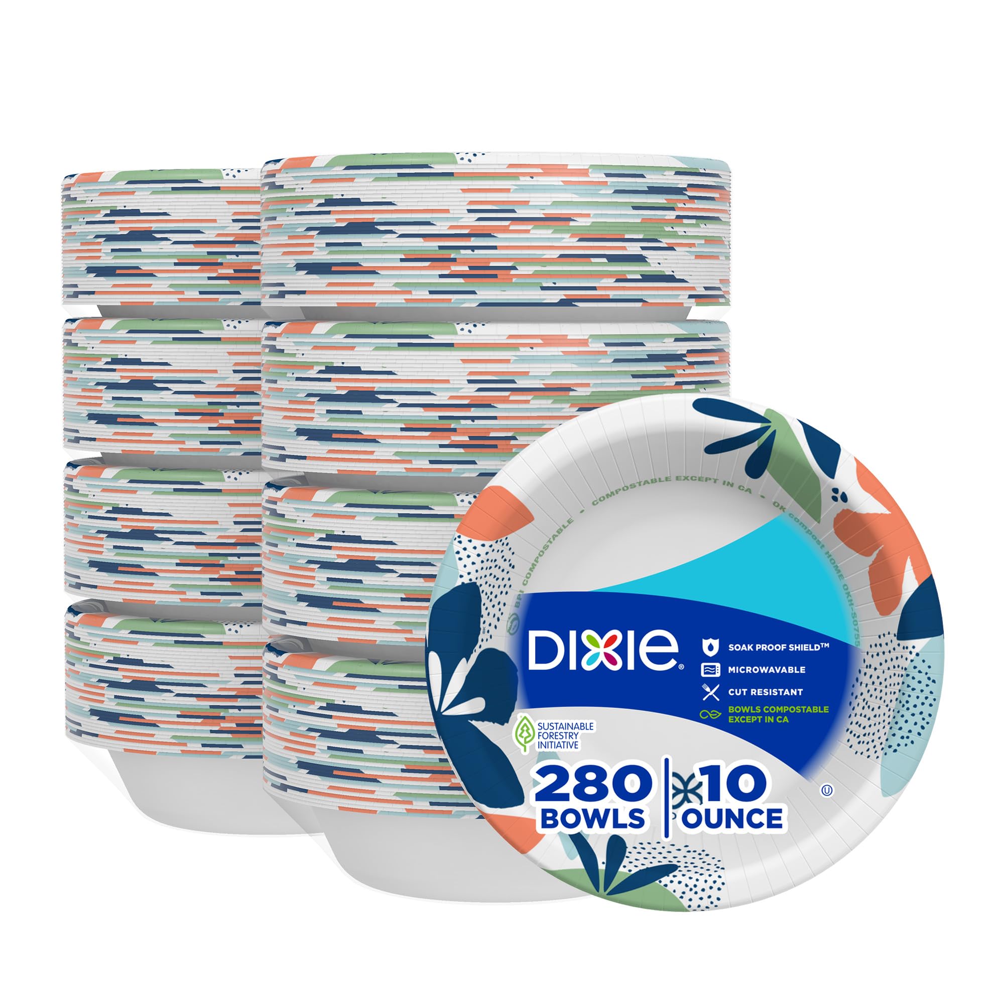Dixie Disposable Paper Bowls - Microwave Safe Soak-Proof

