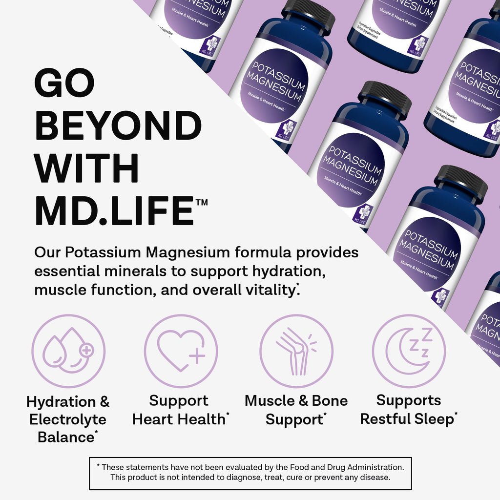 MD. Life Potassium Magnesium Supplement – High Absorption

