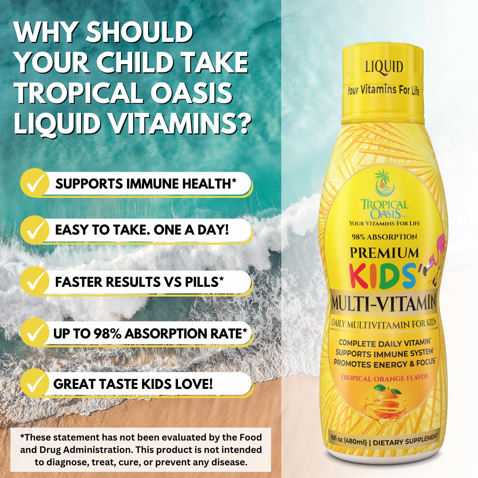 Tropical Oasis Liquid Vitamin for Children | Sugar Free

