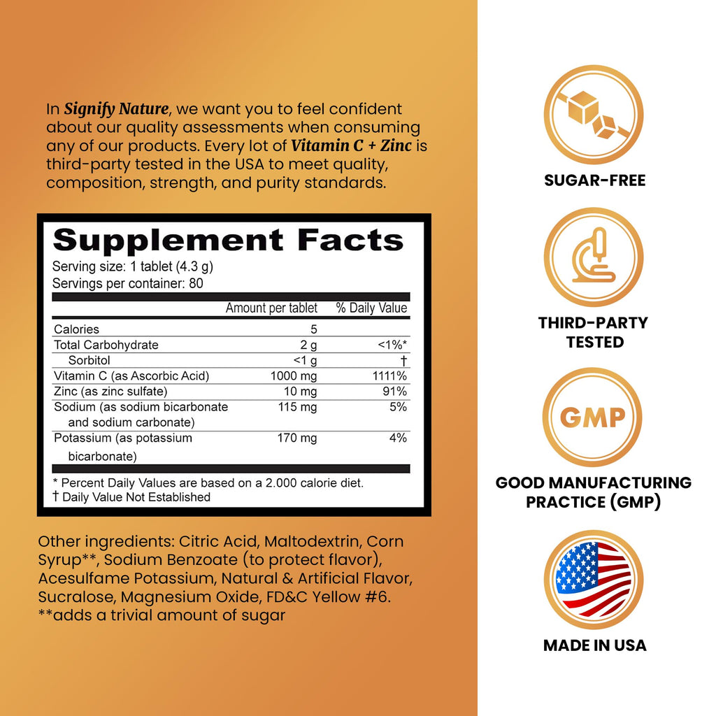 Signify Nature Vitamin C 1000mg Effervescent with Zinc

