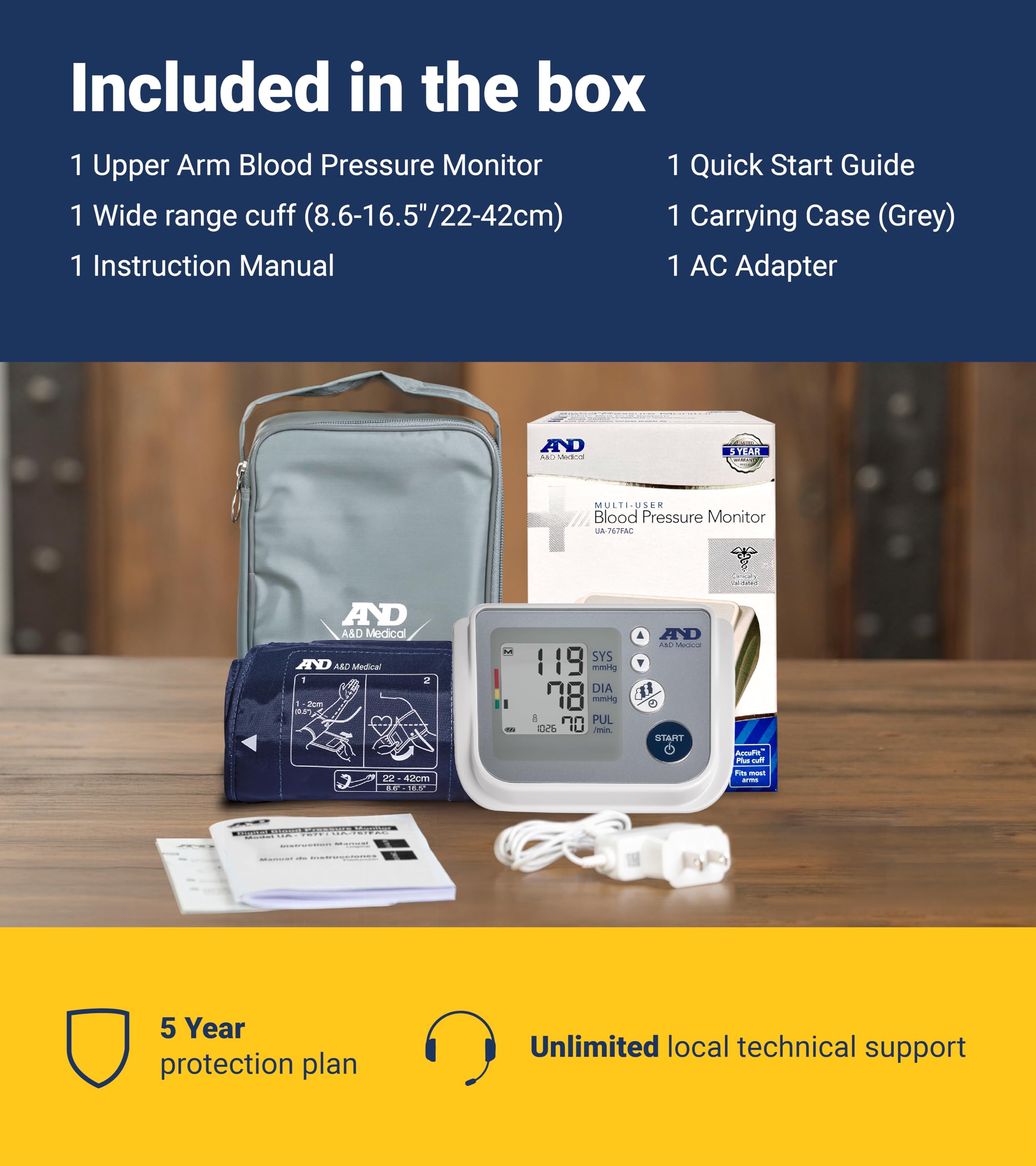Blood Pressure Monitor UA-767FAC by A&D - Multi-User

