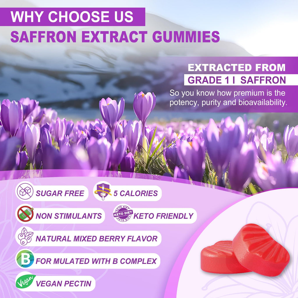 Saffron Gummies for Mood & Energy with Magnesium Glycinate

