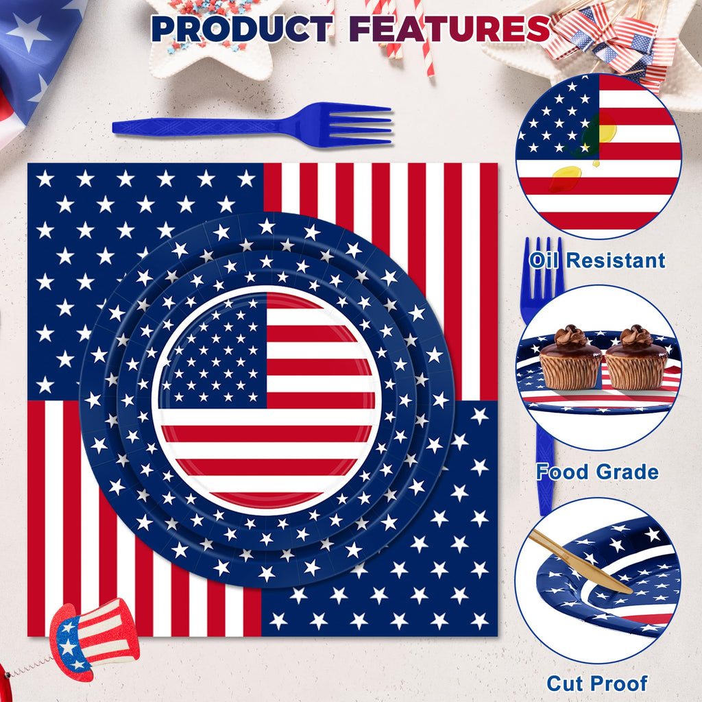 Patriotic Disposable Dinnerware Set by QZYL

