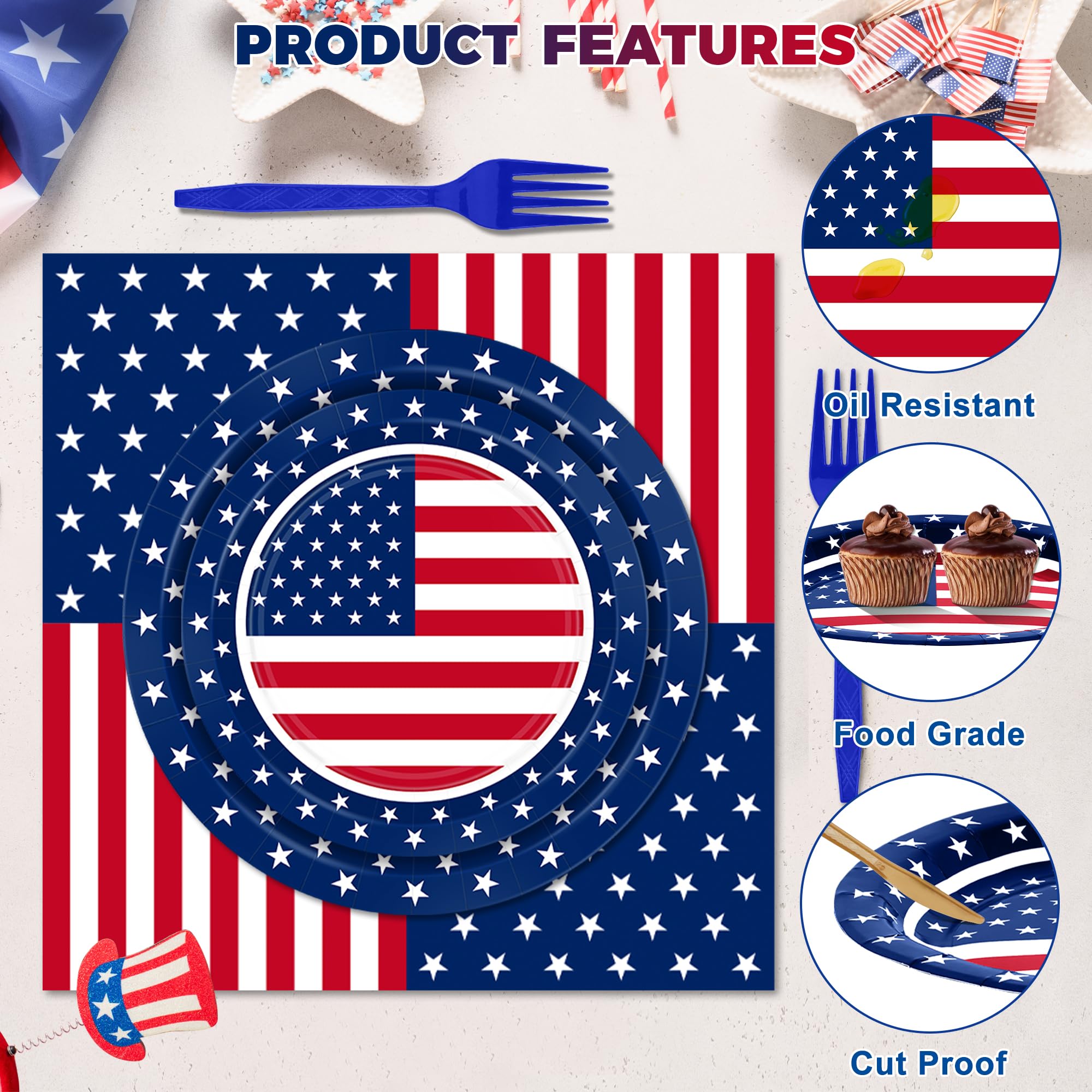 Patriotic Disposable Dinnerware Set by QZYL


