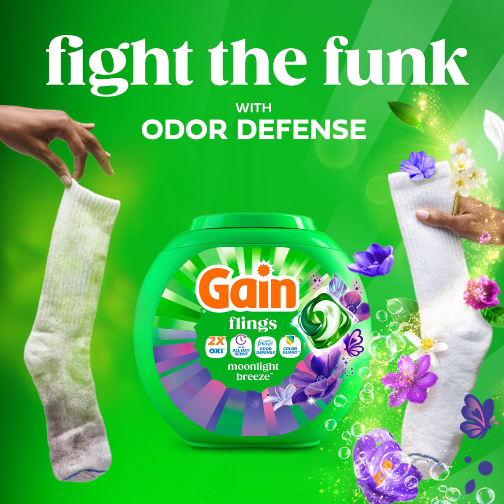Gain Flings Laundry Detergent Pods Odor Defense + Color Guard

