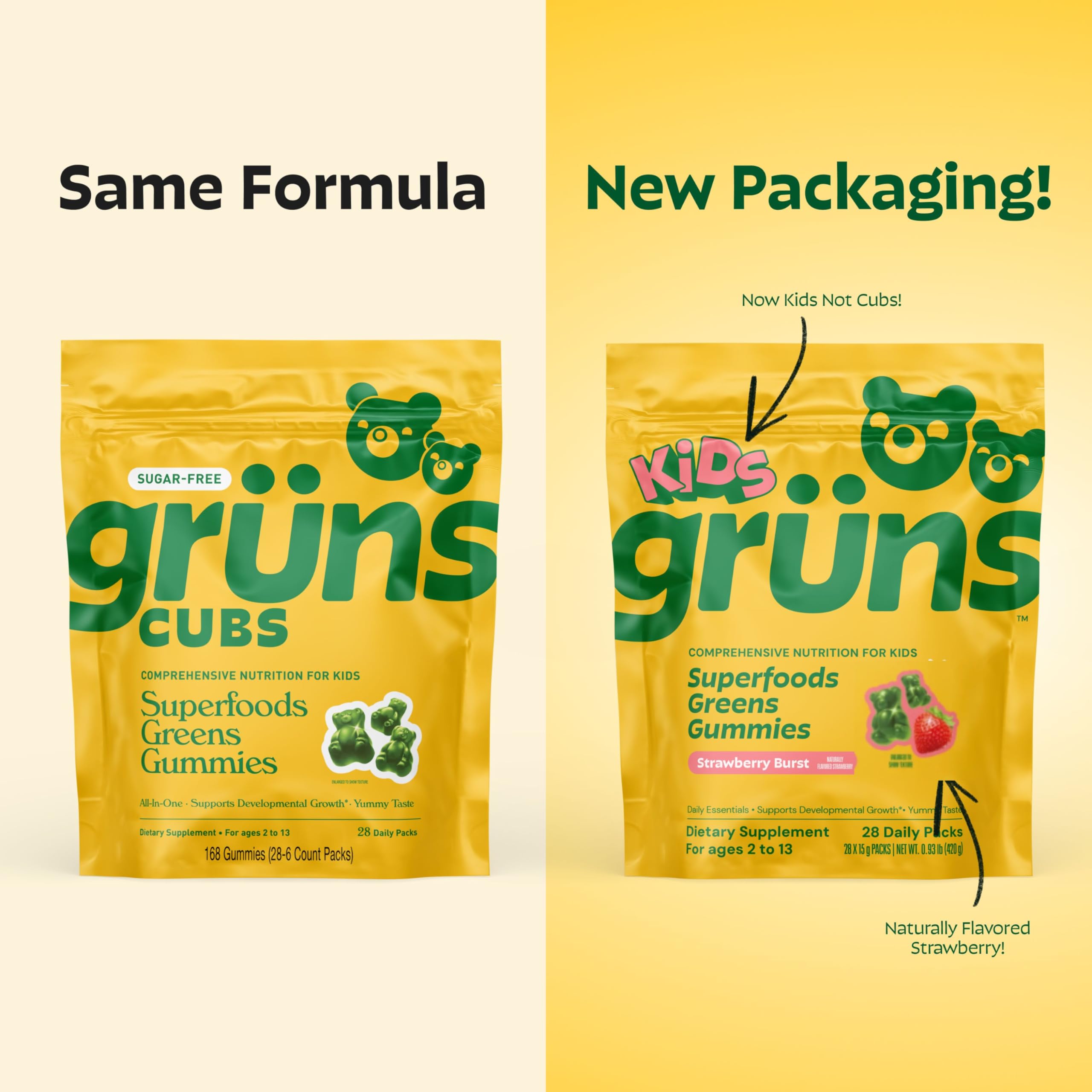 Gruns Kids Greens Gummies 20+ Vitamins

