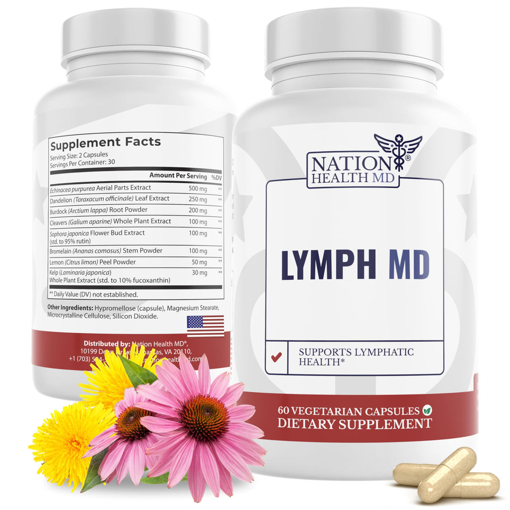 NationHealth MD Lymph MD Lymphatic Supplement | Plant-based

