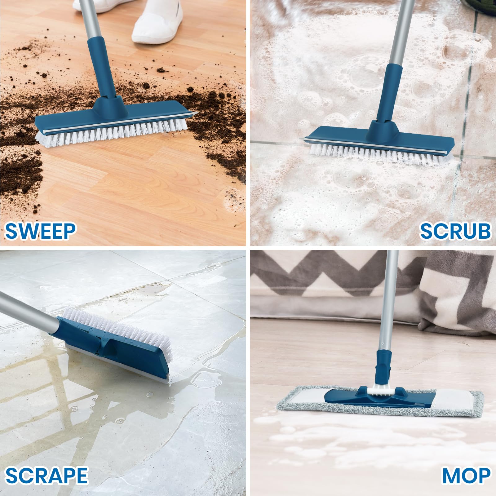 Mop and Bucket Set with Microfiber Mop and Scrub Brush

