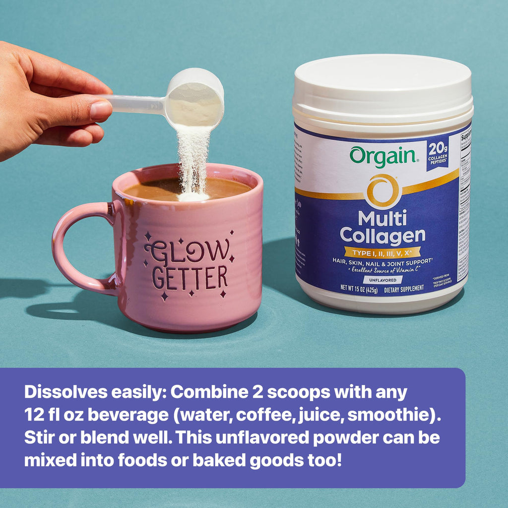 Orgain Multi Collagen Peptides Powder for Hair, Skin, Nails

