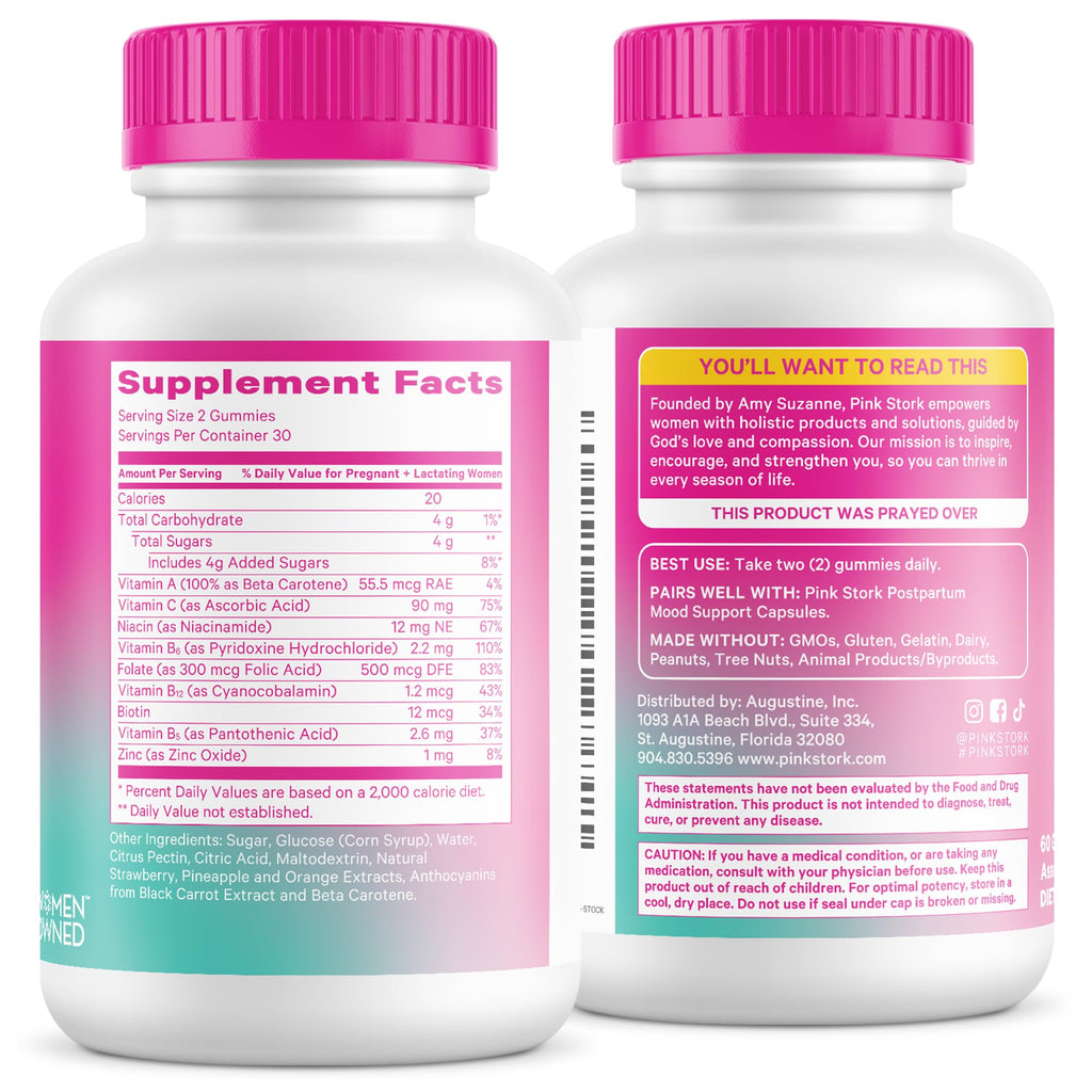 Pink Stork Postnatal Vitamin Gummies | Recovery & Lactation

