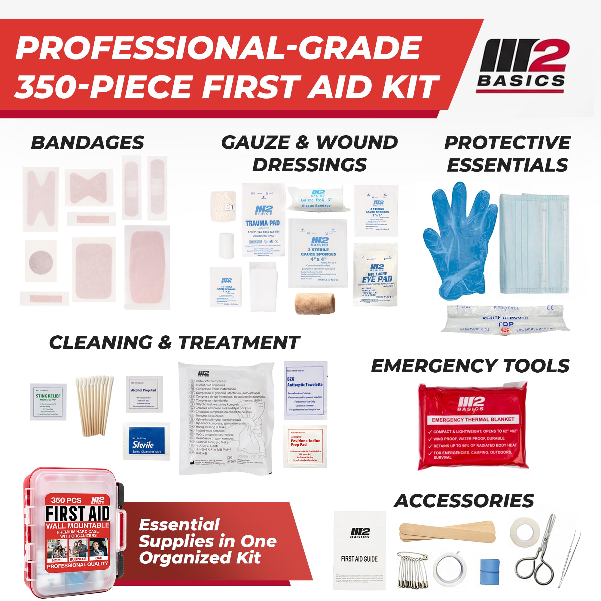 M2 BASICS First Aid Kit | Professional Safety


