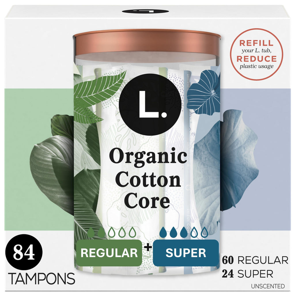 L. Tampons with Organic Cotton Core - BPA-Free Applicator