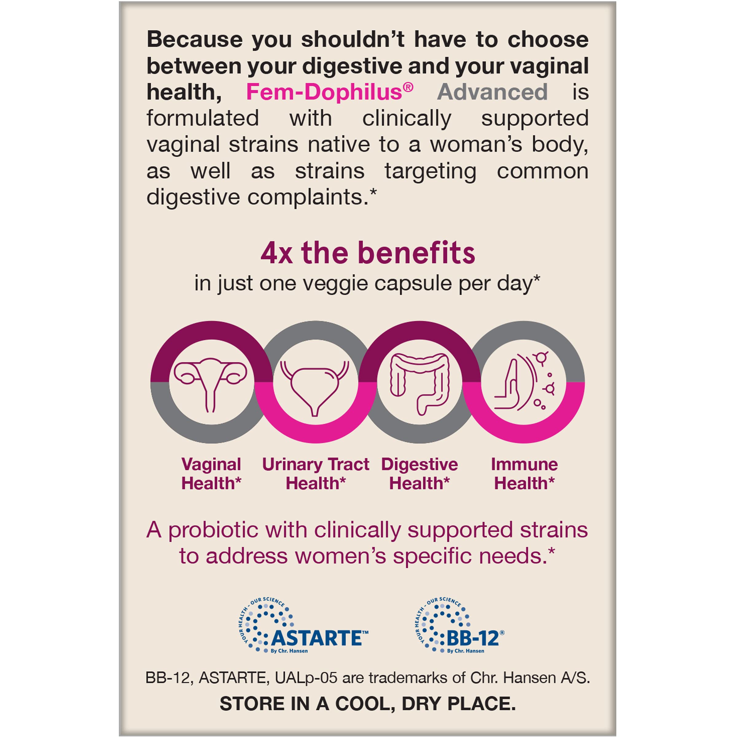 Jarrow Fem-Dophilus Probiotics 10B CFU - Vaginal & Digestive

