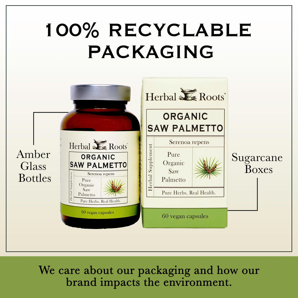 Herbal Roots Organic Saw Palmetto Capsules - Vegan

