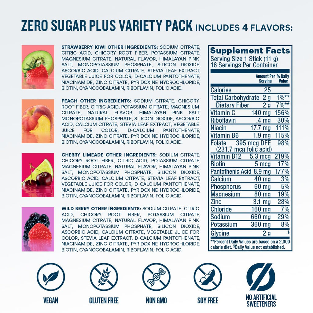 DripDrop Zero Sugar Plus Hydration - Electrolyte Drink Mix

