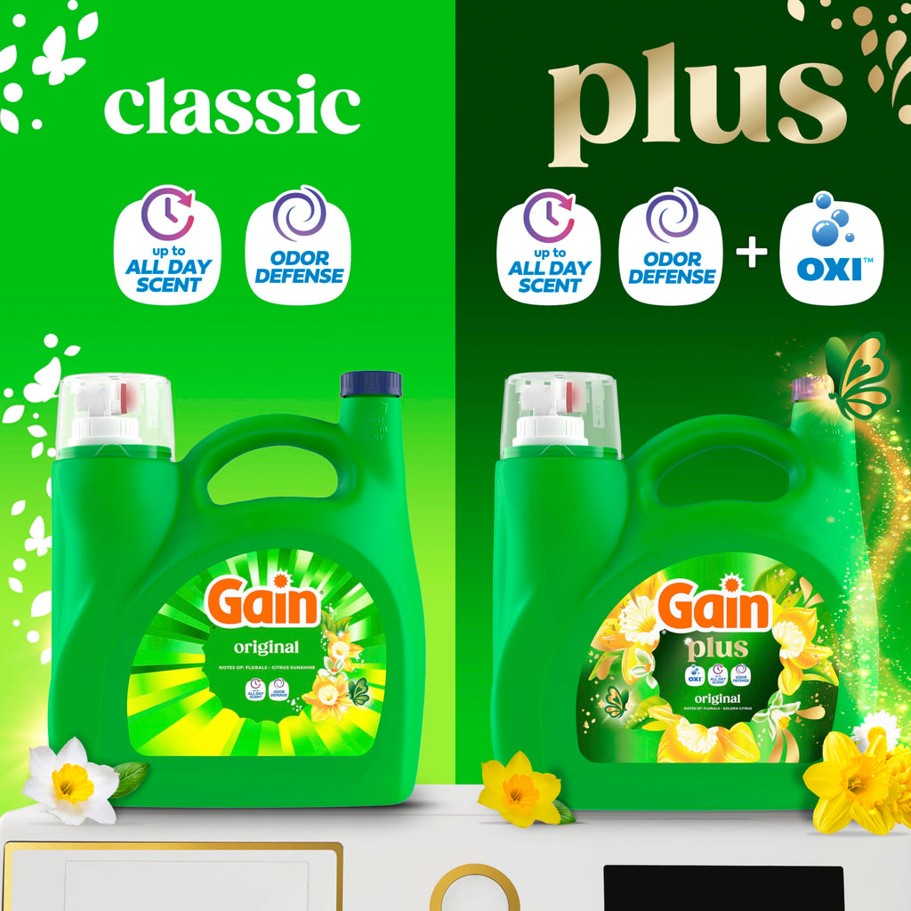 Gain Plus Liquid Laundry Detergent with Oxi Original Scent

