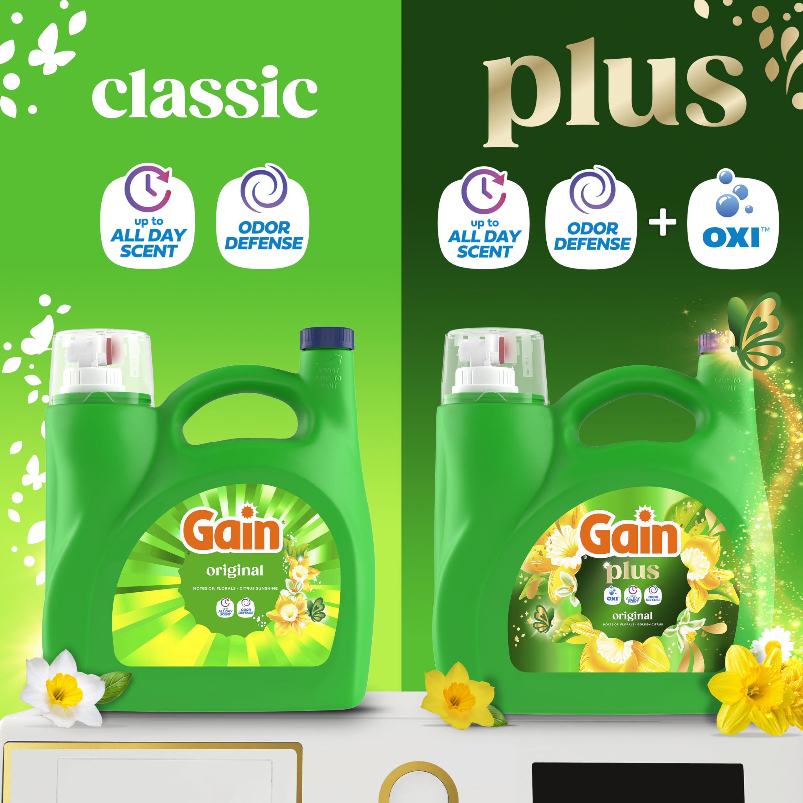 Gain Plus Liquid Laundry Detergent with Oxi Original Scent

