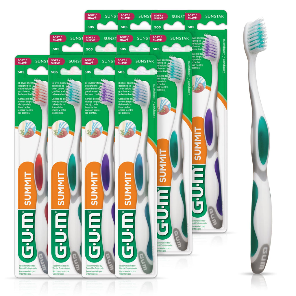 GUM Summit+ Soft Toothbrush Compact Head Bi-Level Bristles

