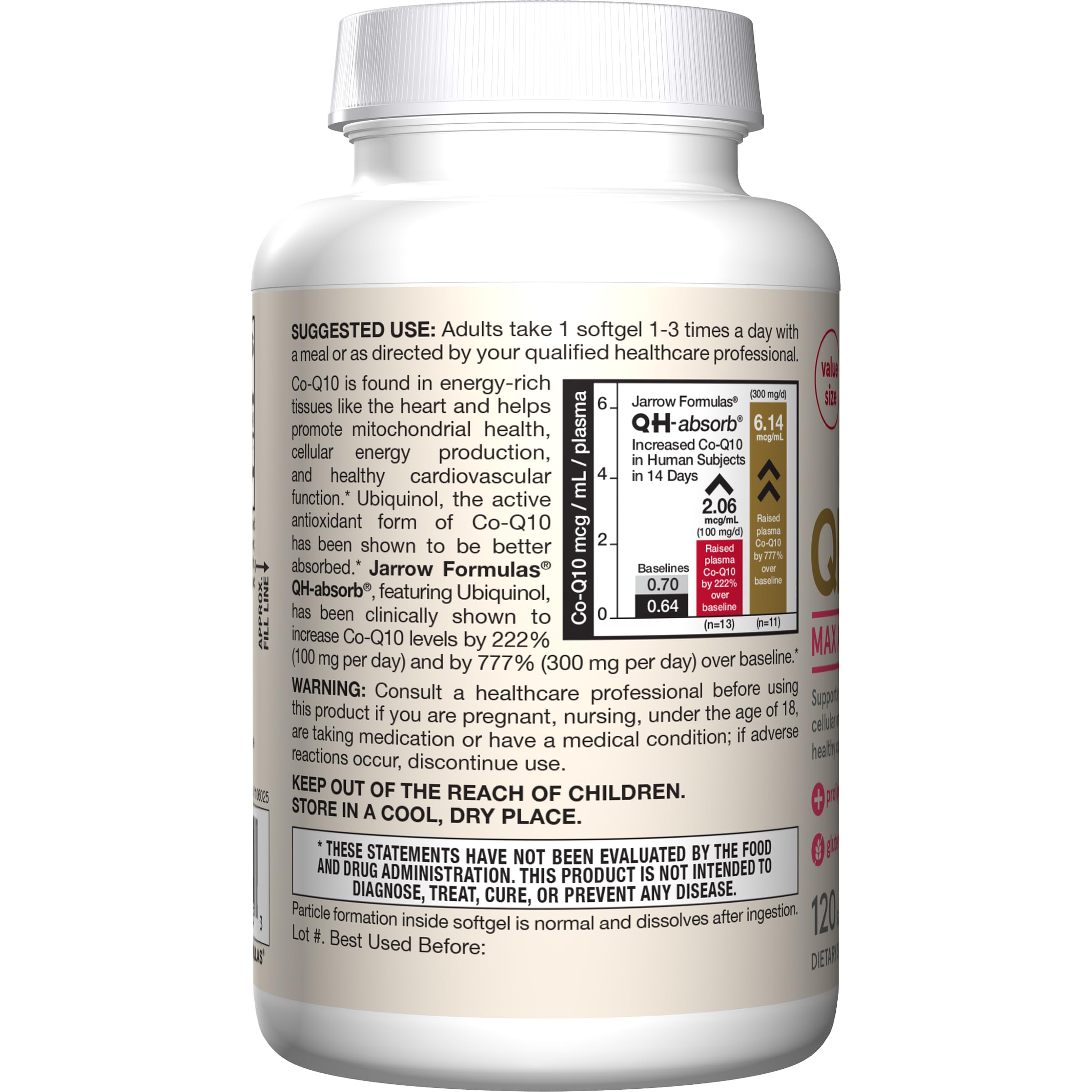 Jarrow QH-Absorb Ubiquinol 100 mg Softgels

