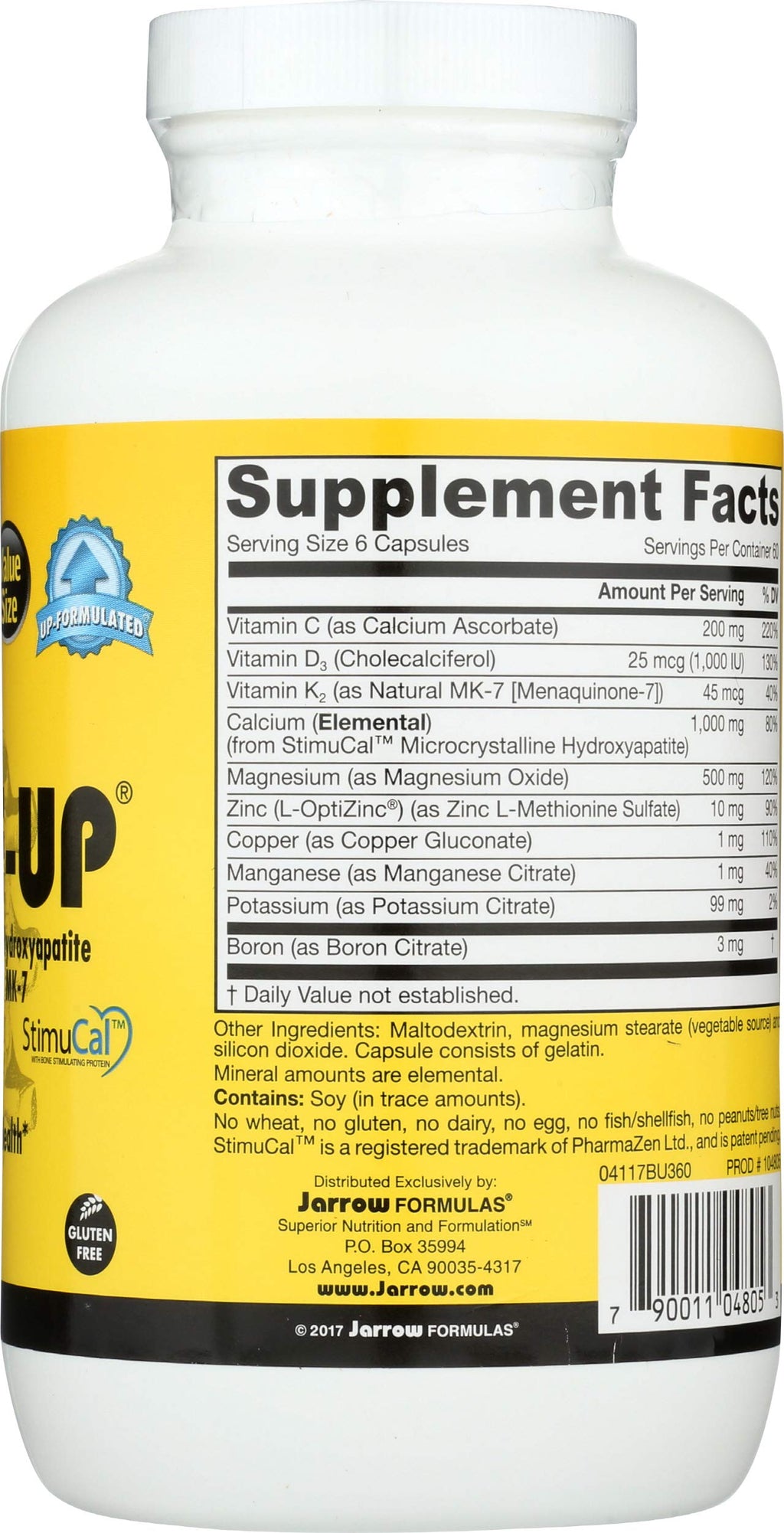 Jarrow Formulas BoneUp for Bone Density - Calcium, D3 & K2

