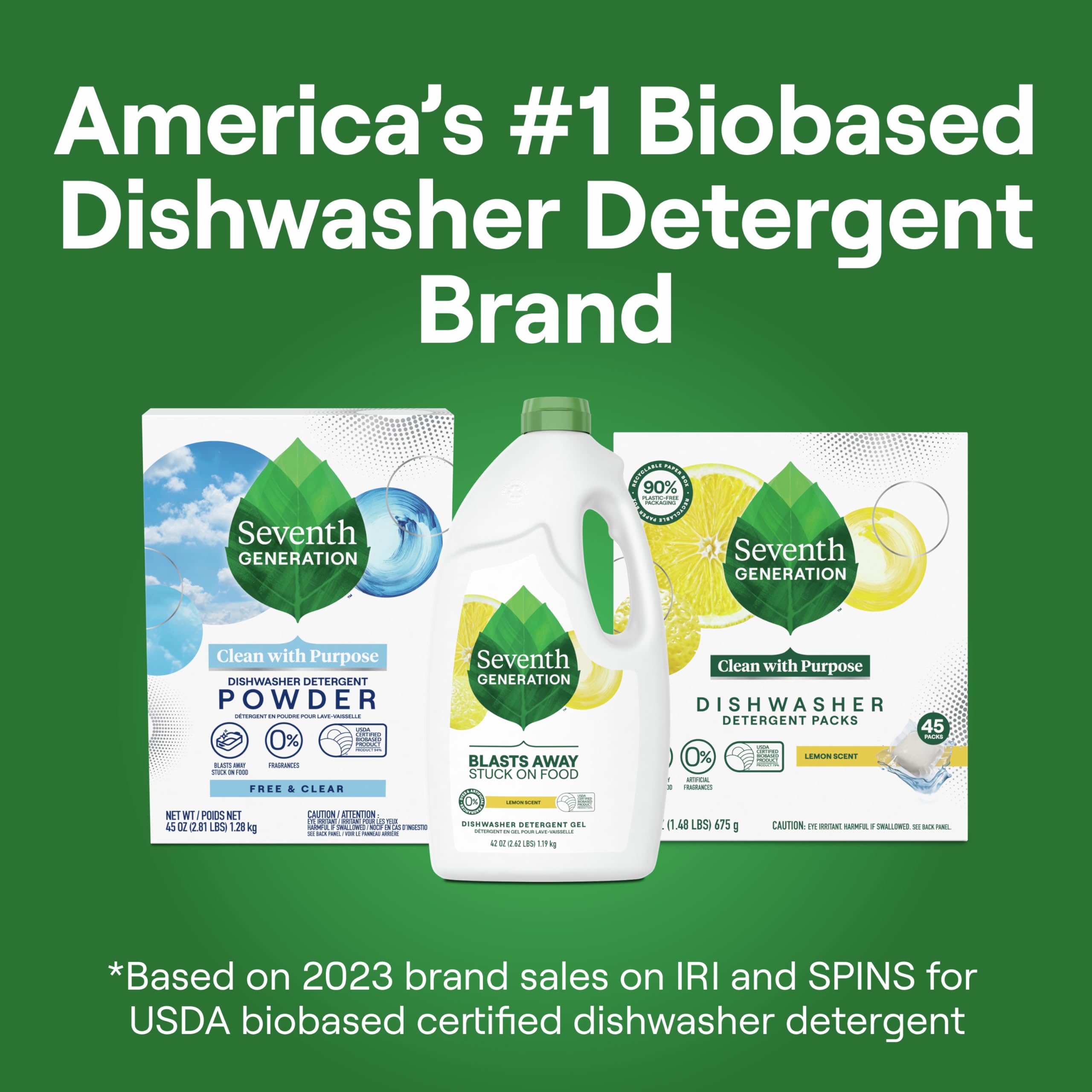 Seventh Generation Dishwasher Detergent Gel Plant-Based

