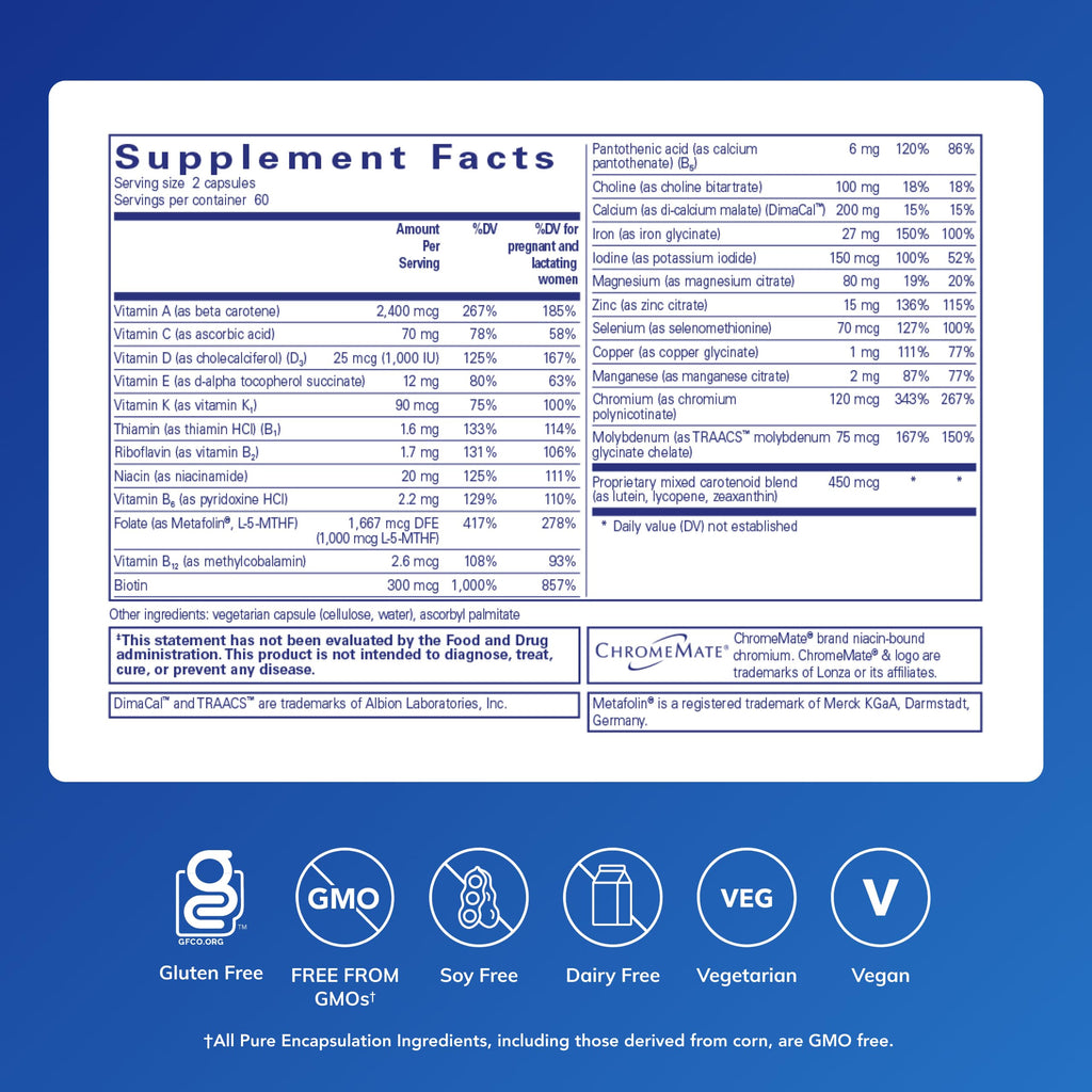 Prenatal Nutrients Pure Encapsulations Pregnancy & Lactation

