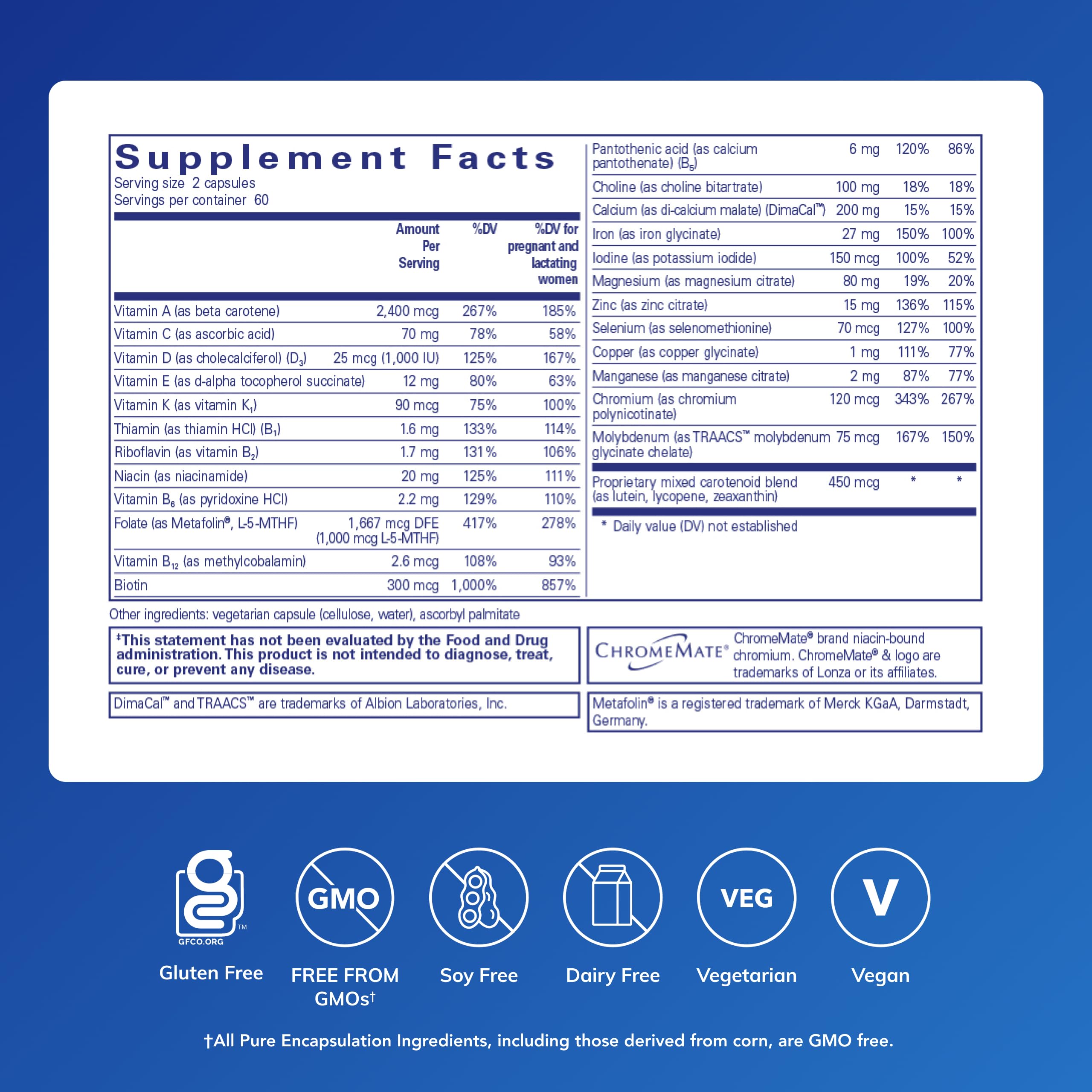 Prenatal Nutrients Pure Encapsulations Pregnancy & Lactation

