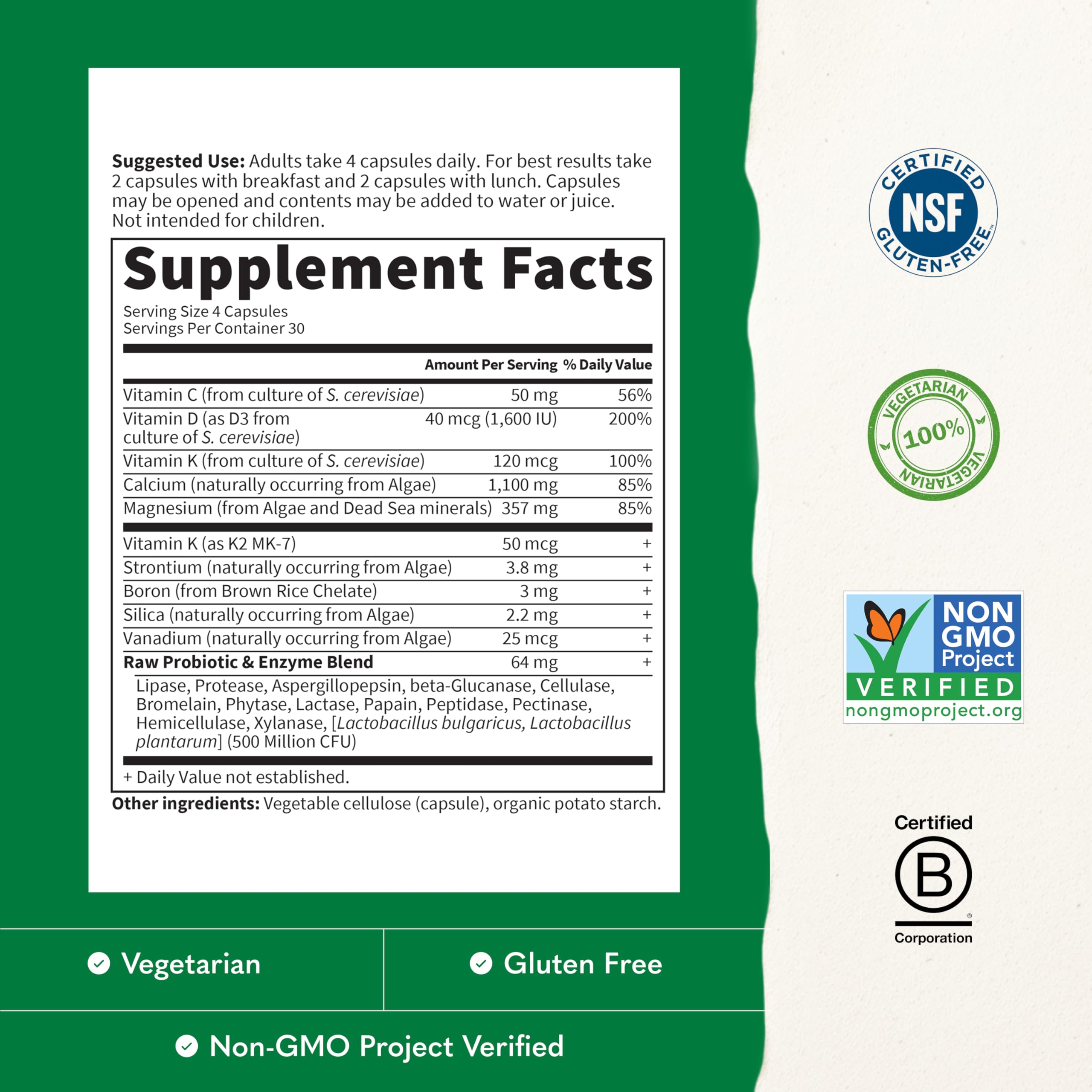 Garden of Life Raw Calcium with Magnesium D3 K2 – Bone Health

