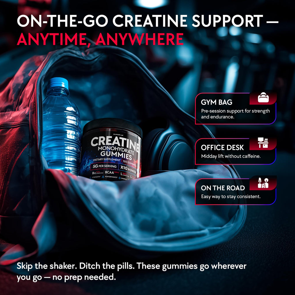 Creatine Monohydrate Gummies with BCAA, L-Carnitine

