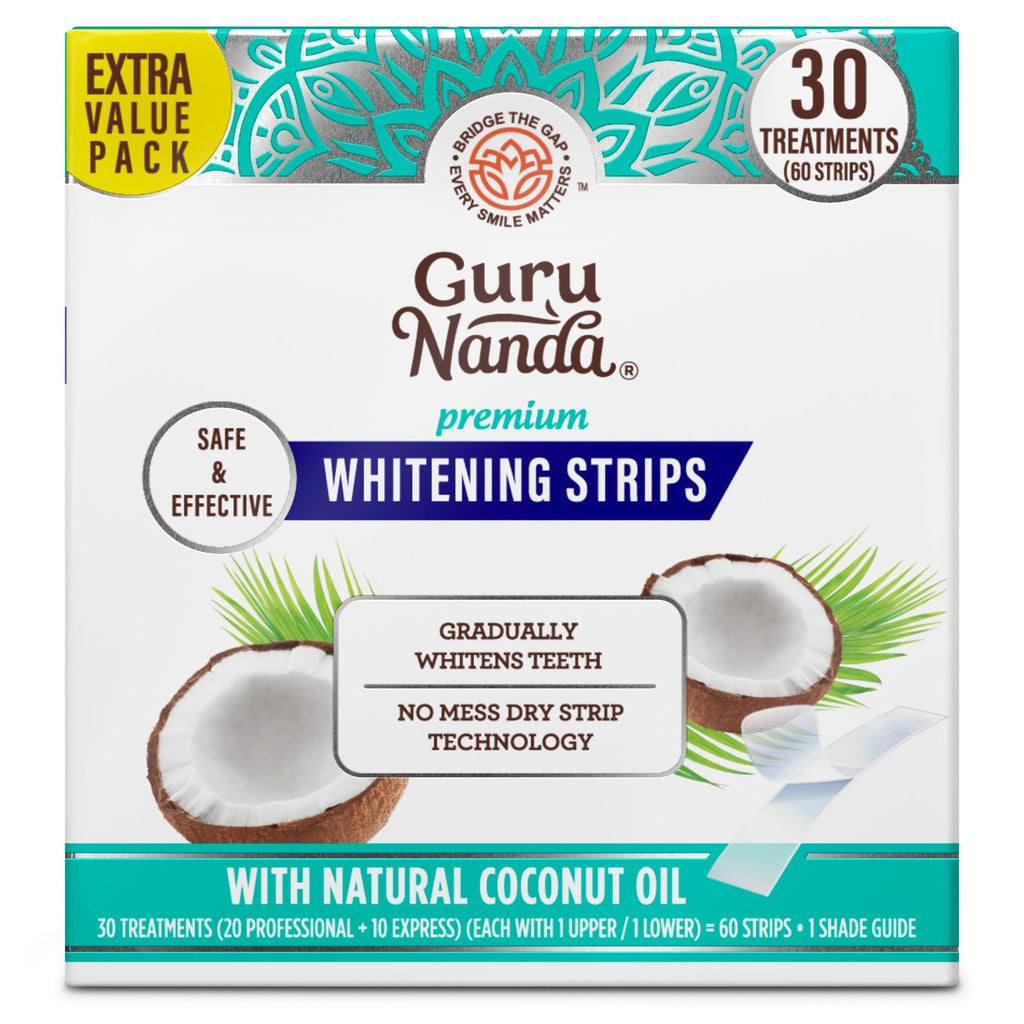 GuruNanda Teeth Whitening Strips Kit - At-Home Whitening

