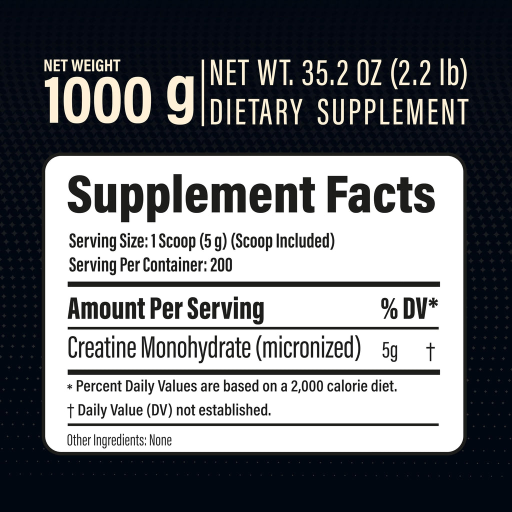 Creatine Monohydrate Powder Micronized | Unflavored & Vegan

