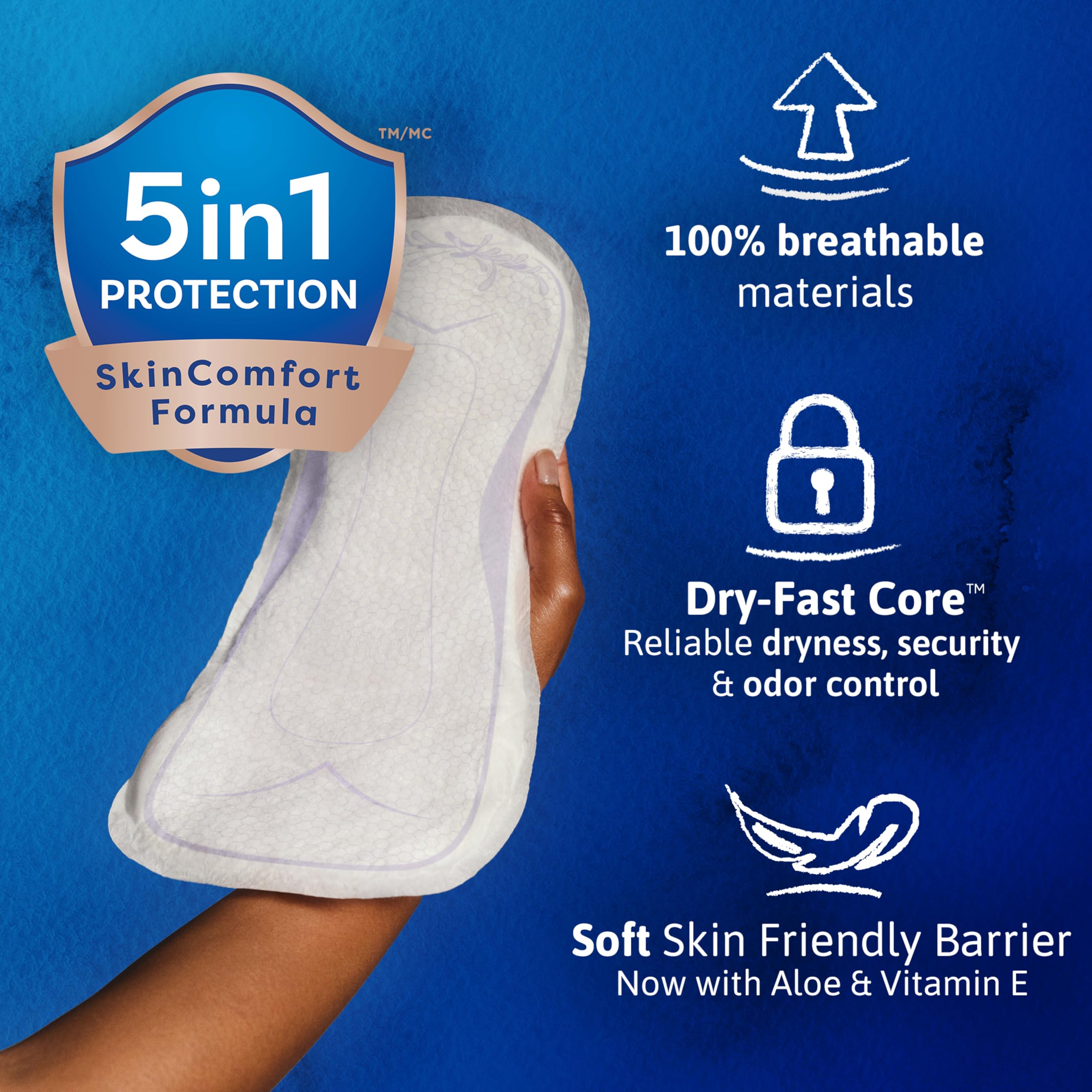 TENA Sensitive Care Overnight Pads for Women|Extra Coverage

