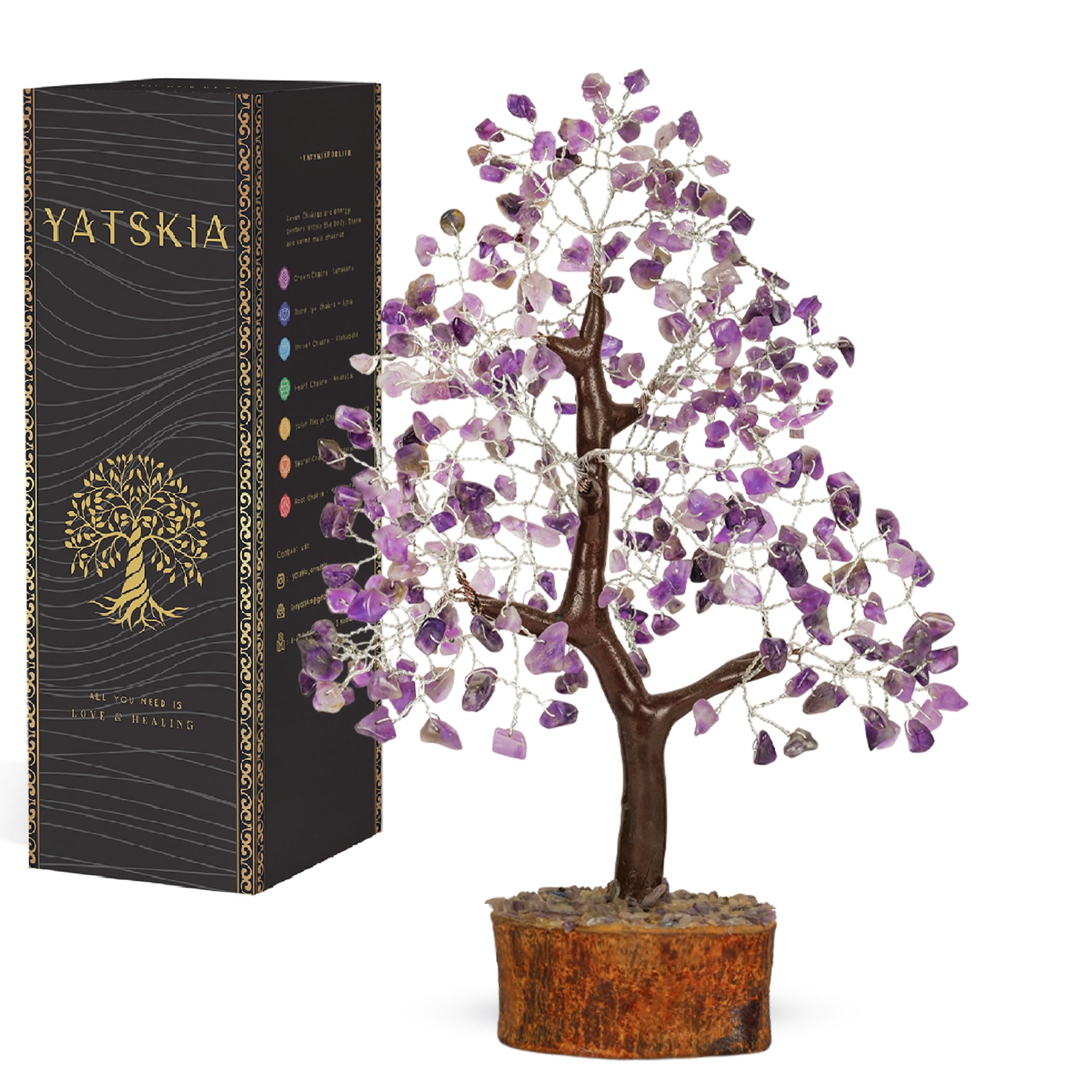 YATSKIA Crystal Tree Sculpture with Natural Crystals