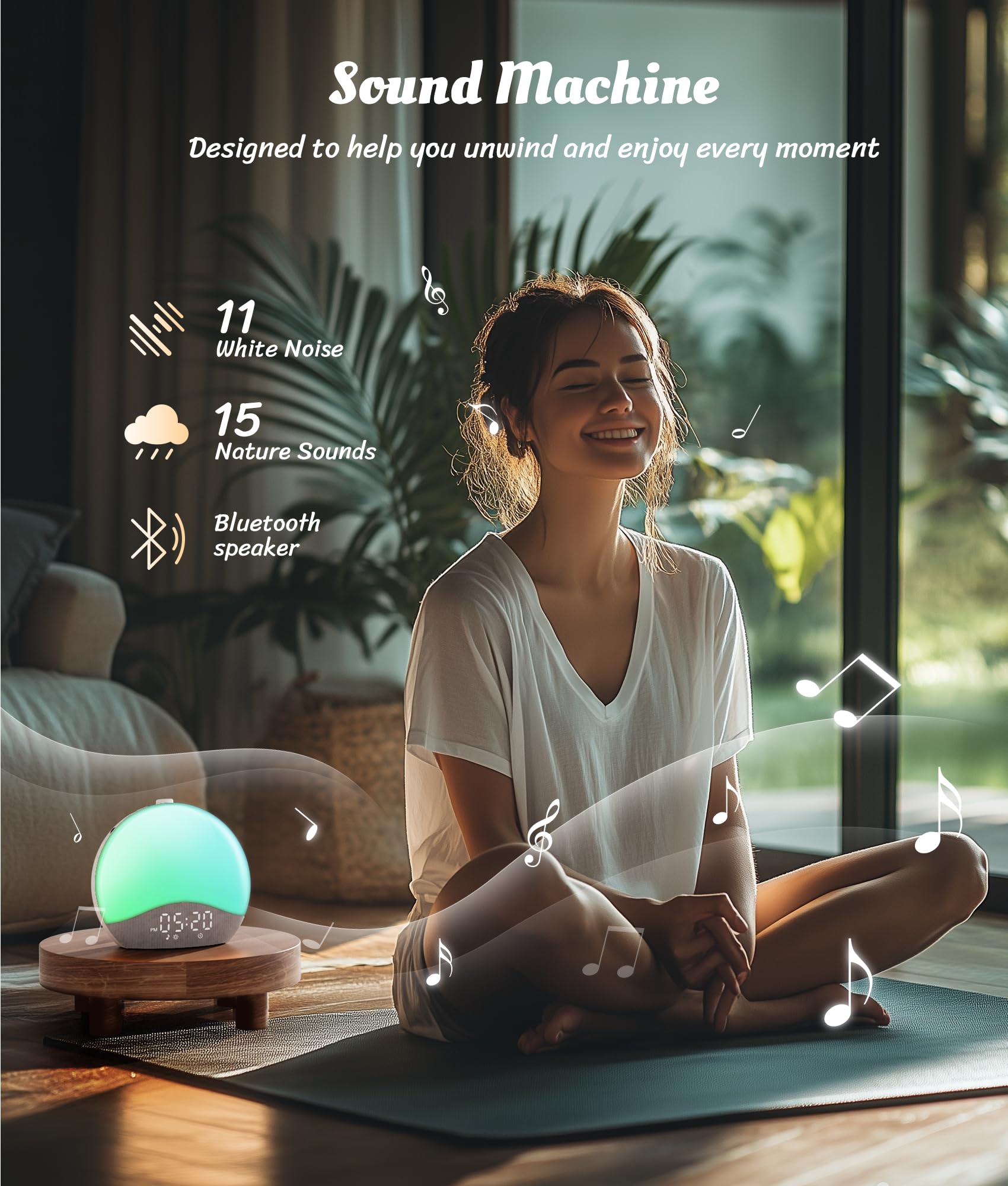 ecozy Sunrise Alarm Clock with Noise - 26 Sounds


