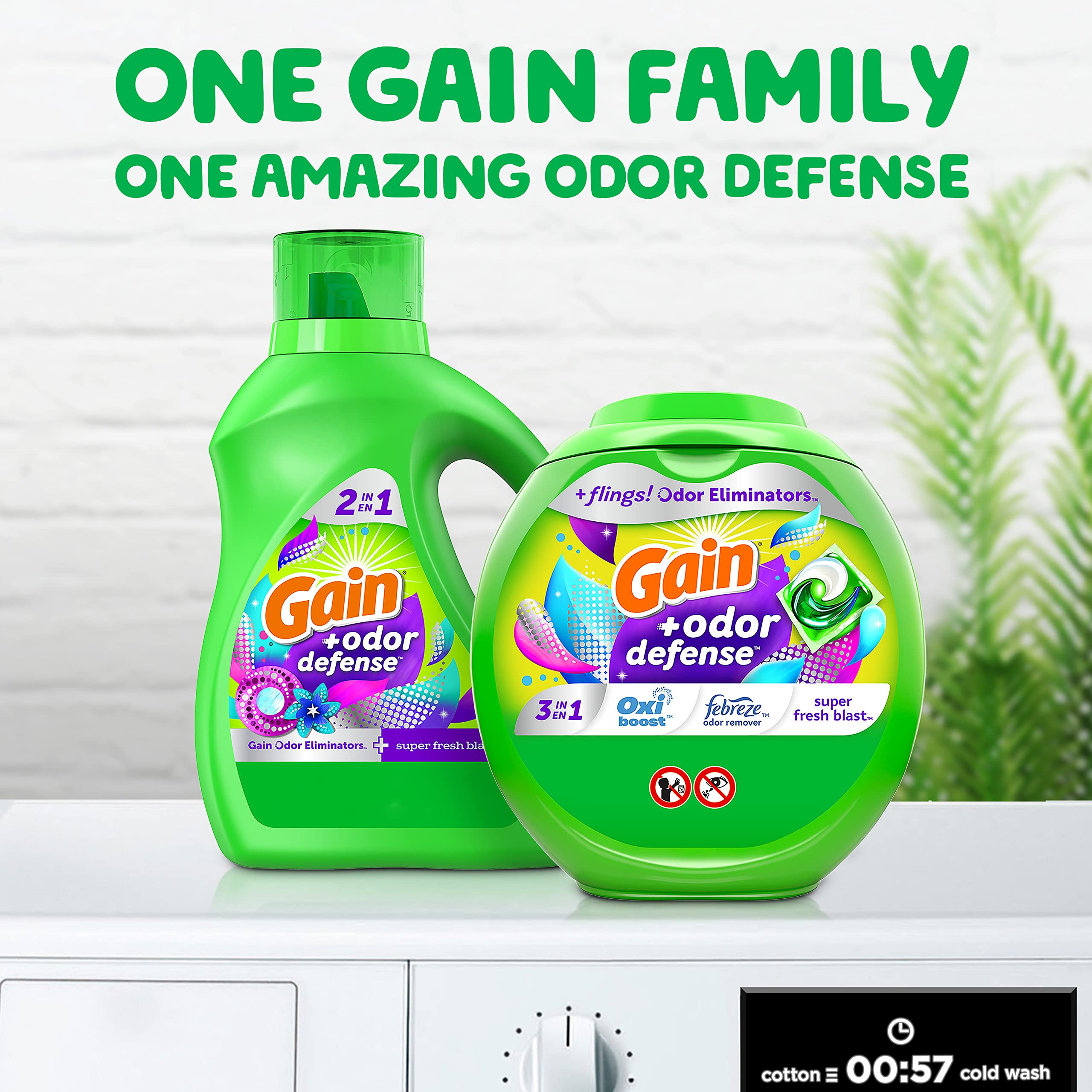Gain Flings Odor Defense Pacs with Febreze Oxi HE 3in1

