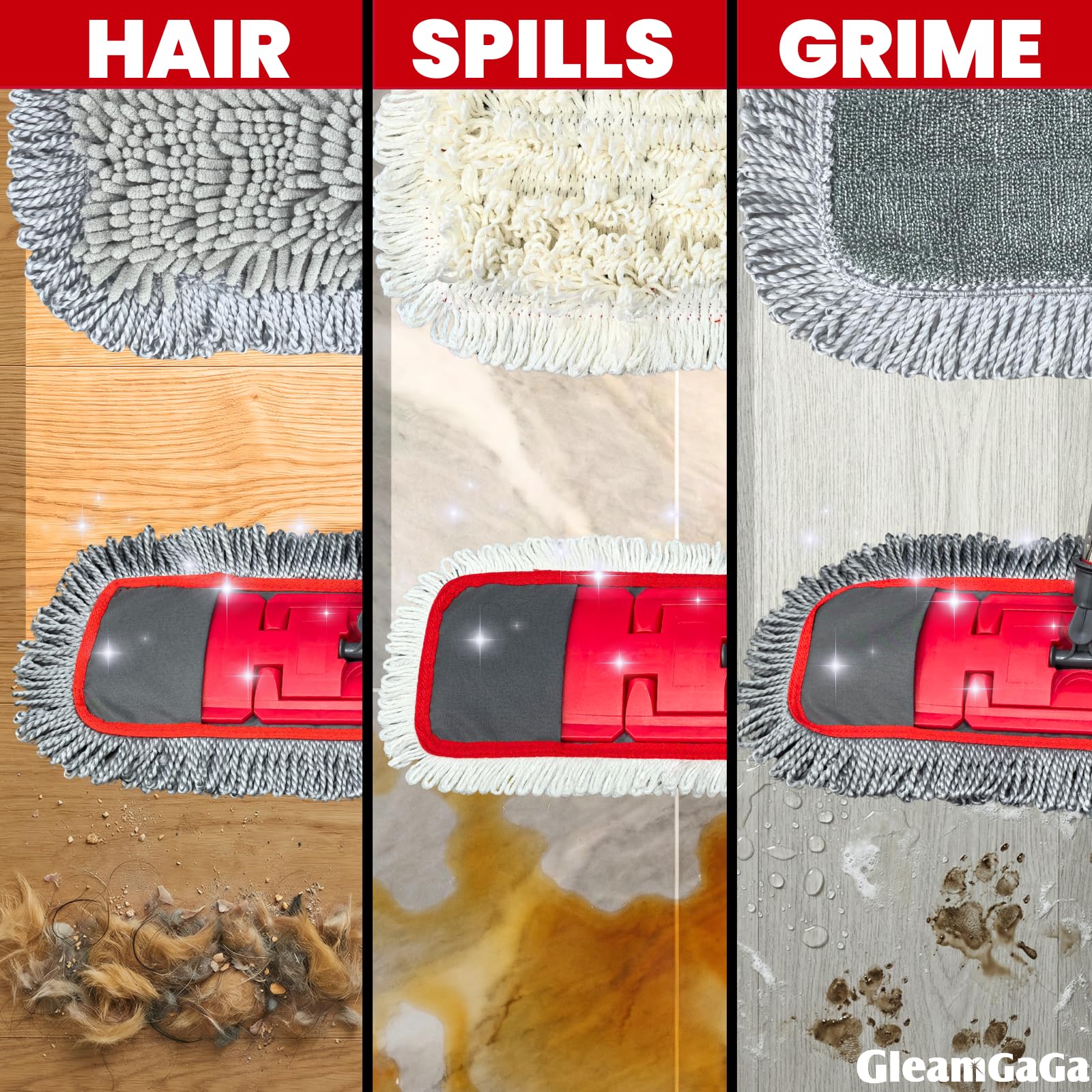 Floor Mop with Reusable Pads and Extended Reach

