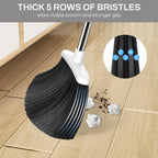Broom and Dustpan Set with Adjustable Handle for Home Cleaning

