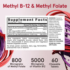 Jarrow Formulas Methyl B-12 & Folate Vitamin B9 & B12

