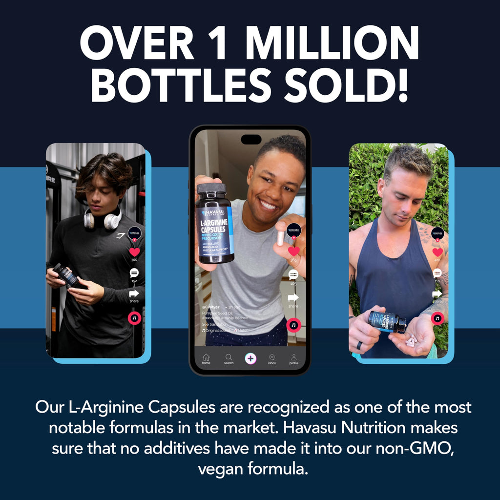 L-Arginine L-Citrulline Capsules for Nitric Oxide Support - Vegan

