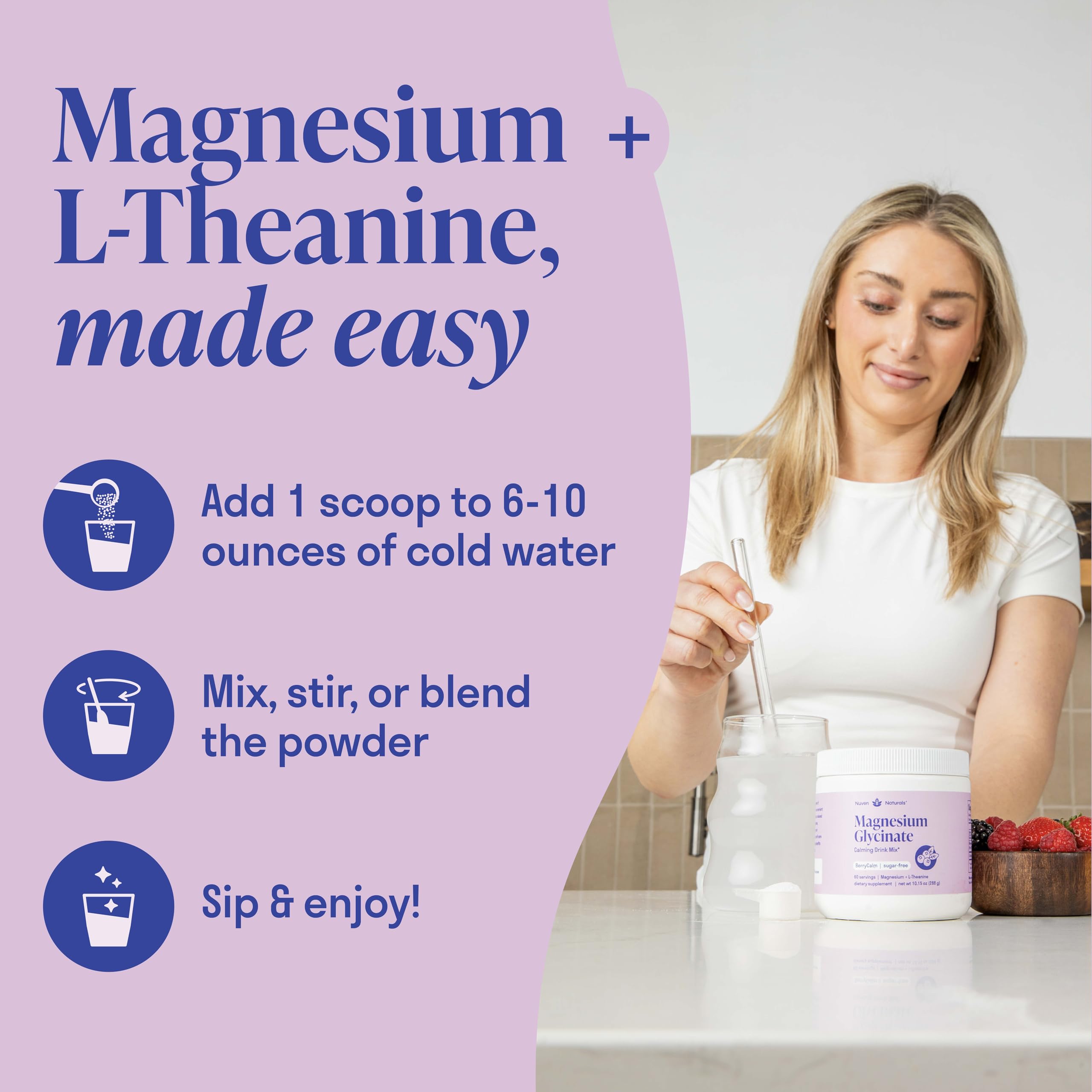 Magnesium Glycinate with L-Theanine for Sleep Support

