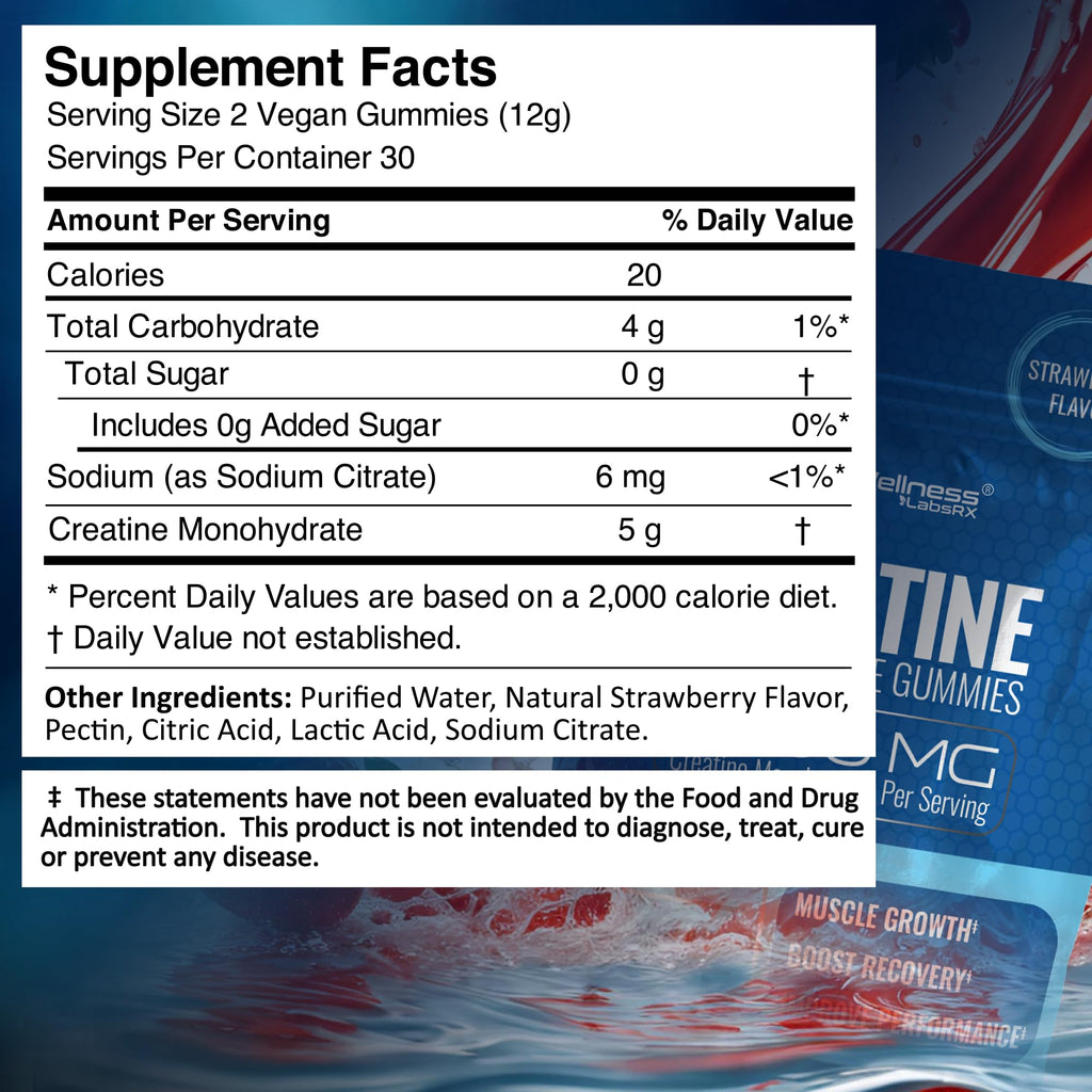 Creatine Gummies 5000mg Monohydrate | WELLNESS LABSRX

